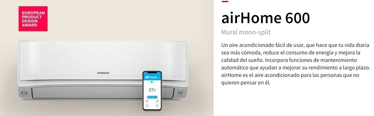 hitachi-airhome-600 split-aire-acondicionado-wi-fi