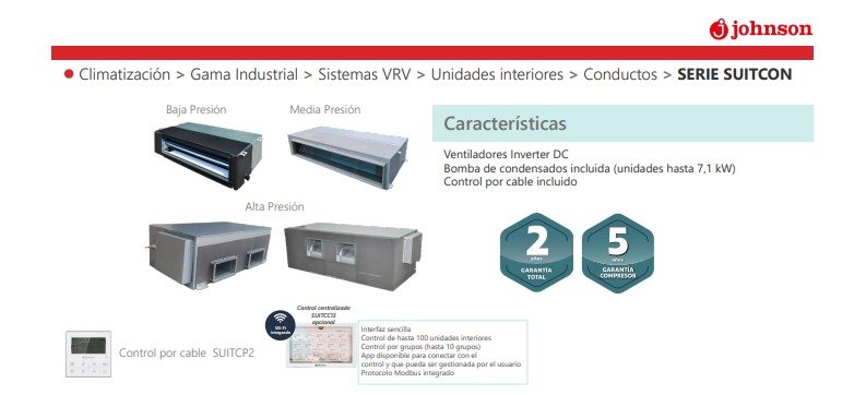 características-vrv-conducto-serie-suitcon